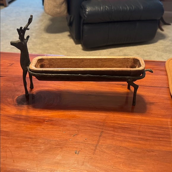 Holiday Ceramic Christmas Tree Set with Reindeer Tray - Picture 2 of 10